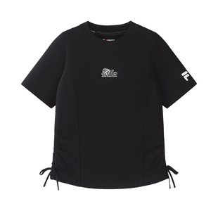 FILA FUSION斐乐潮牌女子针织短袖衫2026夏季新款时尚修身休闲T恤