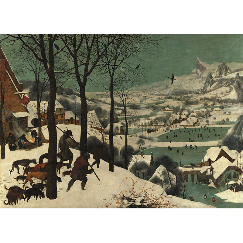 雪地里的猎人老彼得·勃鲁盖尔高清油画原版作品装饰画素材图片