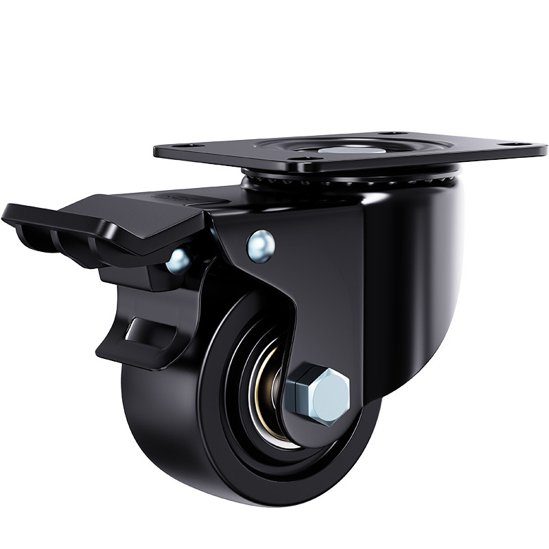 3寸低重心万向轮2寸2.5寸刹车尼龙轮重型脚轮工业轮子定向轮脚轮