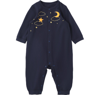 WHYLOOK 婴儿衣服春秋莫代尔棉弹力哈衣宝宝连体衣星星原创新款