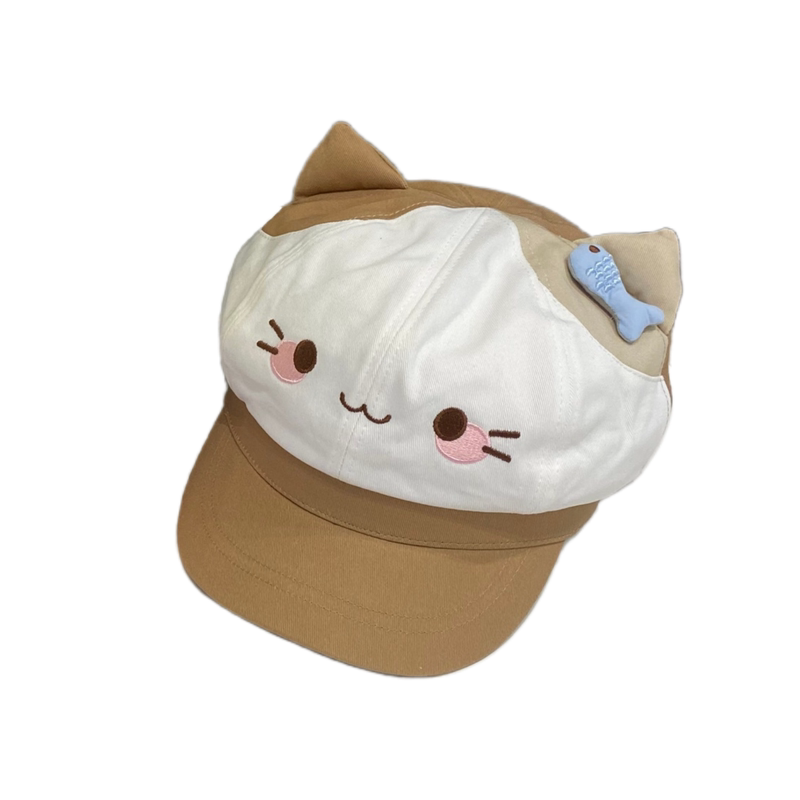 甜美卡通猫咪八角贝雷帽女春秋季
