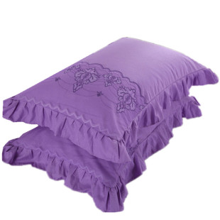 韩式公主蕾丝花边枕套单双人荷叶边枕头套枕头套一对装2只枕头皮