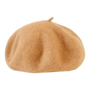 儿童帽子春夏新款宝宝洋气时尚女孩毛呢贝雷帽女童百搭纯色画家帽