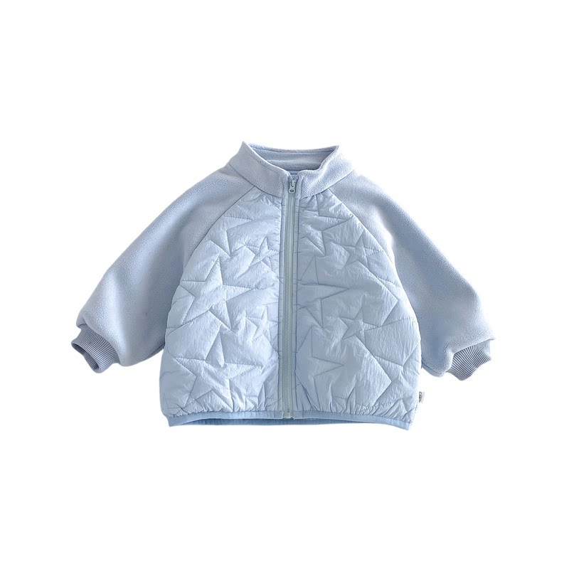 男童秋冬加厚奥粒绒星星棉服外套
