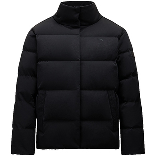 安踏羽绒服立领短款夹克女2025新款冬季防风保暖鸭绒加厚棉服外套