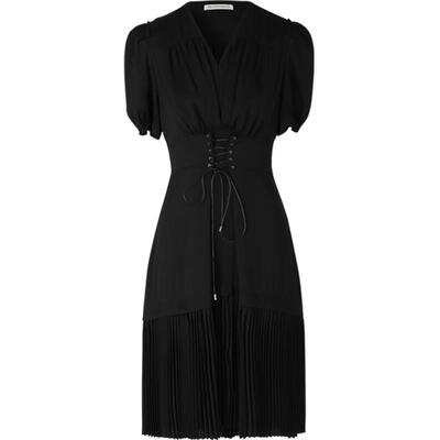 IIIVIVINIKO通勤收腰纯色连衣裙