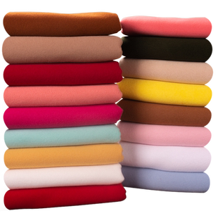 毛呢布料秋冬加厚呢子大衣双面磨毛羊绒纯色布头清仓处理服装面料