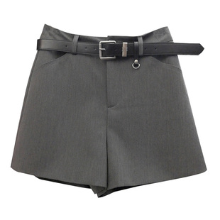 YIMOXI高腰短裤女外穿2026春夏秋阔腿A字裤简约显瘦依陌茜西装裤