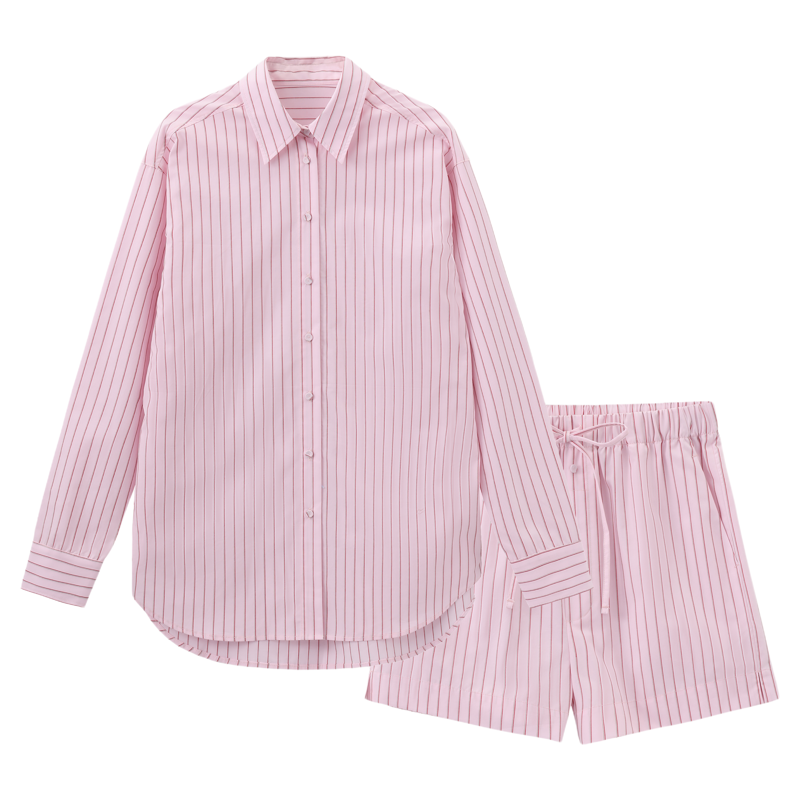COZ女柔软纯棉高级感衬衫家居服
