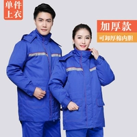 Хловолодое пальто синее> утолщен (вверху)