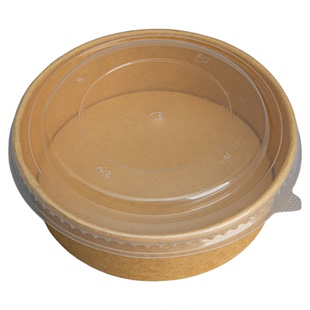 一次性牛皮纸碗泡面碗带盖面桶打包饭碗食品级餐盒微波炉野餐饭盒