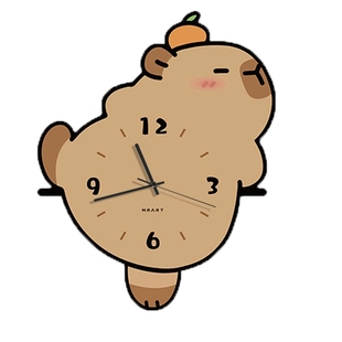 卡皮巴拉客厅钟表挂墙装饰画2024新款家用卧室强静音挂钟创意时钟