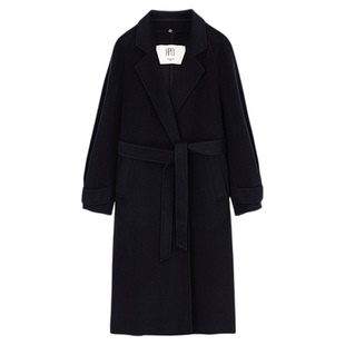 【商场同款】HPLY荷比俪2025冬新款绵羊毛简约长款翻领双面呢大衣