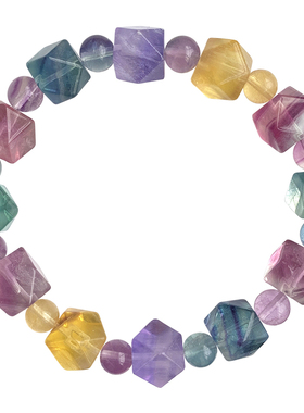 天然卡巴星彩萤石手链