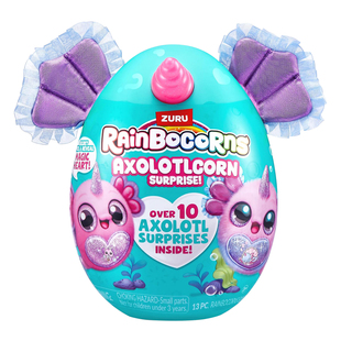 zuru云波独角兽魔法蛋蝾螈精灵惊喜潮玩盲盒女孩毛绒公仔礼物玩具