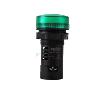 施耐德22mm指示灯XB2-BVM3LC AC220V/24V/380v绿色电源信号灯LED