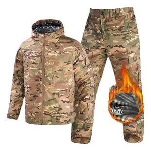 冬季迷彩棉服套装男俄罗斯防寒服军冬大衣棉袄热反射CP战术外套女