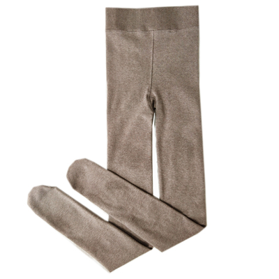 加绒纯棉烟灰连脚袜不加绒打底裤