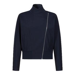 IMM尹默2025年春针织四面弹罗马布酷帅气质大翻领短外套上衣女