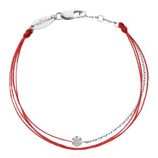 Redline/红绳女士Illusion 0.05克拉圆形钻石白金多绳加链手链