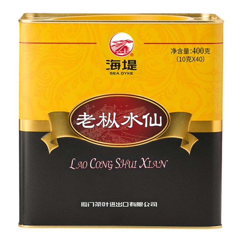 海堤茶葉AT110 足火濃香型400g罐裝巖茶烏龍茶老樅水仙40小泡