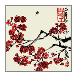 自油自画数字油画diy填色手工填充手绘中式客厅油彩画 齐白石富翁