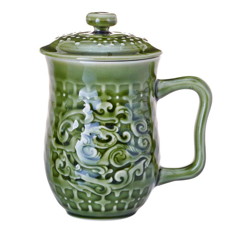 【圣诞礼物】乾唐轩活瓷高杯男士办公室势在必得礼盒装带陶瓷茶杯