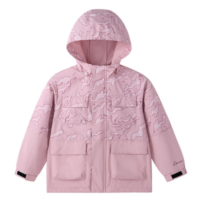 安奈儿童装男童女童连帽外套2025冬新款休闲迷彩防寒防风运动保暖