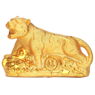 2022年生肖虎年摆件卡通金虎陶瓷扑满存钱罐大号创意礼品5寸-12寸