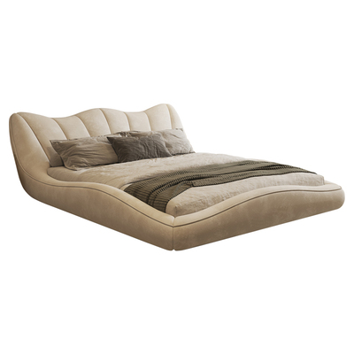 纳威意式极简花瓣床布艺床