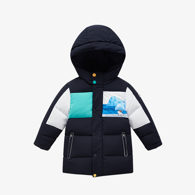 FILA斐乐中长款保暖连帽羽绒服