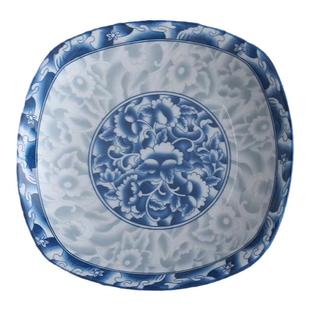 日式青花瓷家用陶瓷碗碟套装餐具7英寸碗盘饭盘方盘鱼碟釉下彩盘