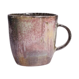 台湾省吴尚欣手工柴烧马克杯自然落灰志野烧咖啡杯日式复古粗陶杯