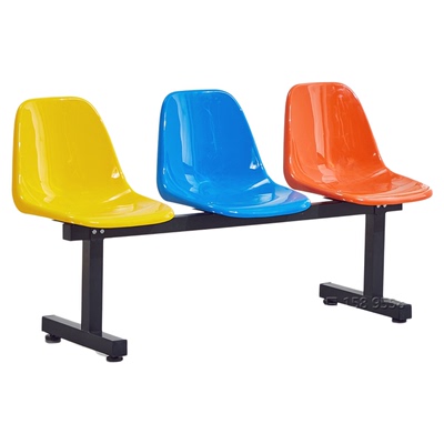 室内外商场休息等候塑料三人排椅