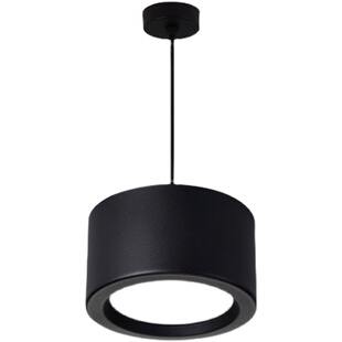 明装吊线筒灯LED天花灯商场办公楼圆形吊灯餐厅吧台24W吊杆桶灯