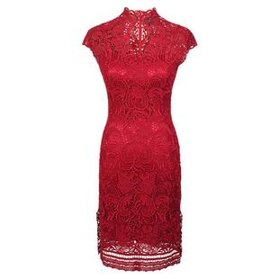 简爱诺优雅气质蕾丝旗袍裙两件套天衣无缝婚庆连衣裙夏J510218LQ