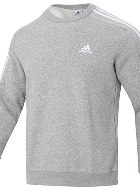 【自营】Adidas阿迪达斯灰色卫衣男圆领衫运动服长袖套头衫IJ6470