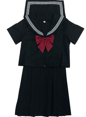 刺绣关西襟jk制服三本蛇腹百褶裙