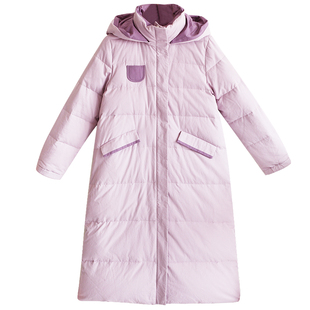 【紫菱】忆旧纯色长款羽绒服女2025冬季可拆卸帽加厚保暖直筒外套