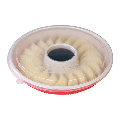 一次性水饺盒圆形带盖
