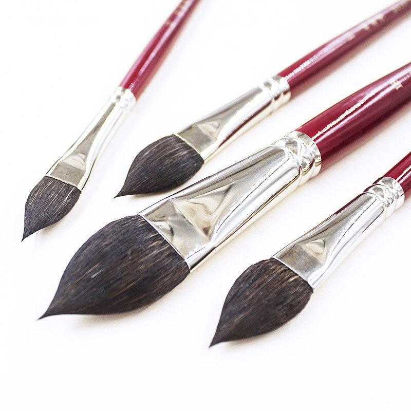 竹羽堂 2018VAL 猫舌型 榛形 桃心松鼠毛水彩画笔