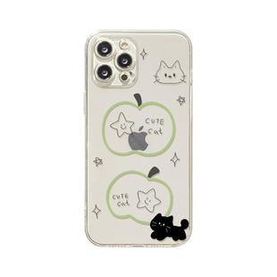 benefit简笔画青苹果小黑猫17适用于iphone16promax苹果15PRO手机壳13新款14套12创意11透明xsmax硅胶xr防摔