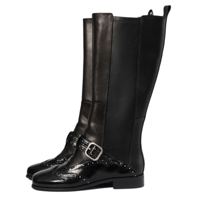 lostinecho拼接布洛克芭蕾舞靴