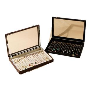 实木防尘大容量项链收纳盒水晶手链首饰盒珠宝饰品展示盒项链箱子