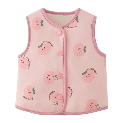 女童马甲秋冬幼童加绒冬款背心小童坎肩保暖外套秋装宝宝开衫马夹