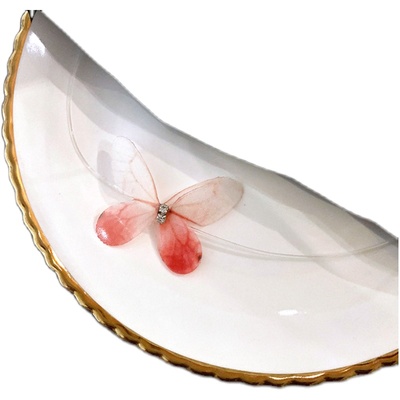 夏季仙女薄纱隐形立体蝴蝶项链