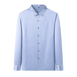 香云纱条纹衬衫长袖休闲2026新款男士高端商务真丝衬衣春秋上衣