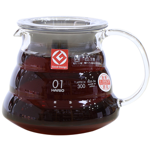 Hario日本进口手冲咖啡分享壶耐热玻璃过滤杯滴滤器V60云朵壶套装
