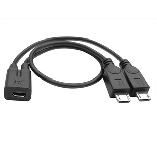 microusb一分二电源线安卓一母二公数据线typec充电线延长转接口1