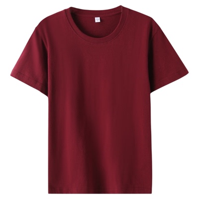 马年相亲相爱一家人酒红纯棉t 恤幸福一家人生日聚会短袖家庭定制